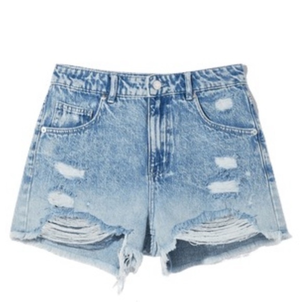 ASOS Berksha Ripped ombré denim shorts high rise jean gradient dye distressed 8